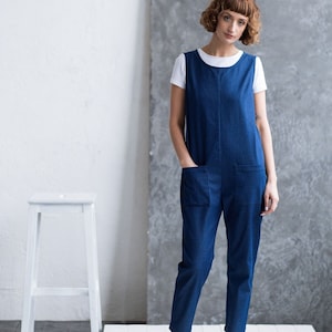 Jean summer sleeveless jumpsuit / OFFON Clothing image 1