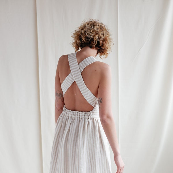 SALE / Linnen schortjurk / Handgemaakt door OFFON Clothing