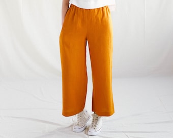 Wide leg linen culottes / OFFON CLOTHING