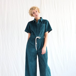 Short Sleeve Loose Fit 6 Wale Cord Jumpsuit LENNY/ OFFON CLOTHING - Etsy