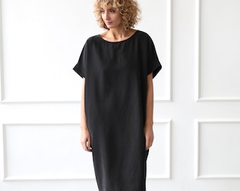 Cocoon style dress in tencel fabric/OFFON CLOTHING