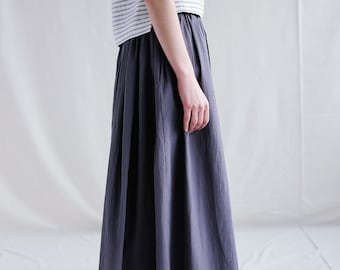 A-line Maxi crinkle cotton skirt / OFFON Clothing