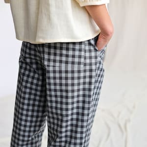 Boxy gingham trousers • OFFON CLOTHING