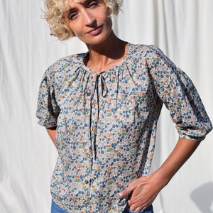 Button through floral blouse LIU OFFON CLOTHING image 5