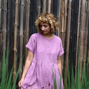 Button up Linen Dress/linen Summer Dress for Women/offon Clothing - Etsy