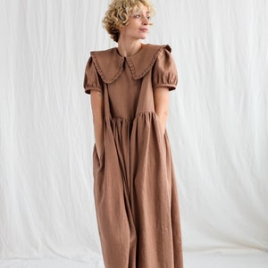 Hazel linen puritan collar dress MARTA / OFFON Clothing