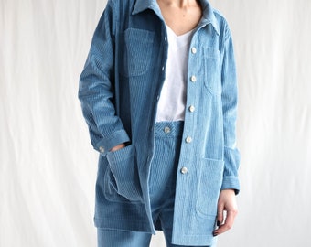 Light blue workwear style cord jacket • OFFON Clothing