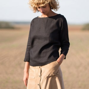 Linen relaxed fit blouse / OFFON CLOTHING image 4