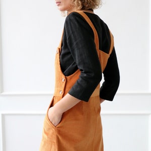 Pinafore dress / 6 Wale Cord apron dress/OFFON CLOTHING