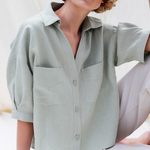 Linen oversized fit shirt Polly / OFFON CLOTHING