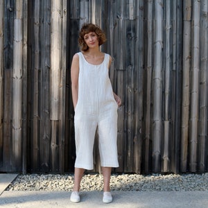 Sleeveless linen summer jumpsuit / Handmade by OFFON CLOTHING