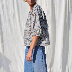 Button through floral blouse LIU • OFFON CLOTHING