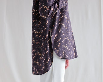 Mandarin collar blouse in Liberty Print Tana Lawn cotton / OFFON Clothing