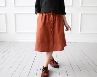 Linen skirt for girl/OFFON CLOTHING