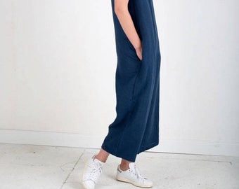 Ärmelloser Oversized Jumpsuit / Leinen Jumpsuit / Handgemacht von OFFON