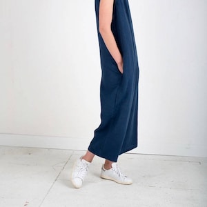 Linnen mouwloze oversized jumpsuit/handgemaakt door OFFON