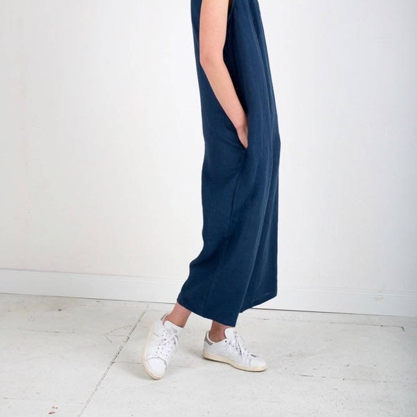 Linen Sleeveless Oversized Jumpsuit / Handmade by OFFON