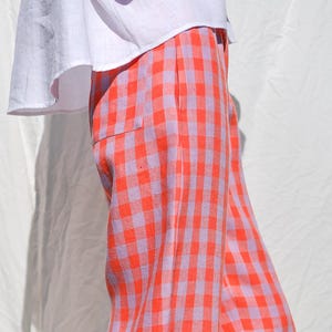 Karierte Ballonhose aus Leinen VIVIAN • OFFON Clothing