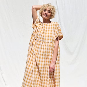 Oversized Seersucker Checks Dress SILVINA OFFON CLOTHING - Etsy