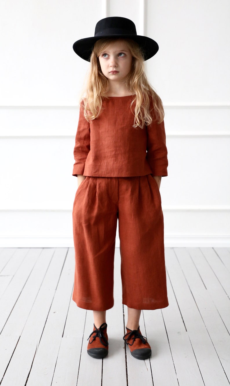 Linen culottes for girl / OFFON CLOTHING image 3