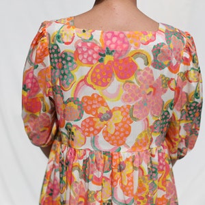 Floral square neck puffy sleeves dress OFFON Clothing zdjęcie 5
