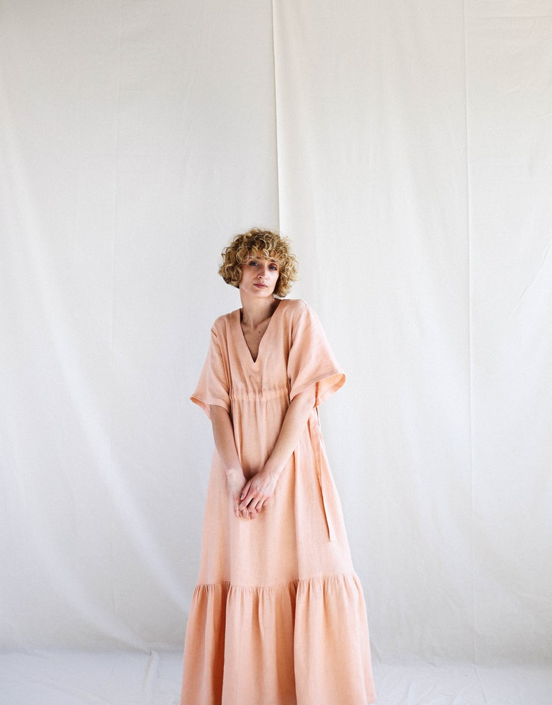 Linen Maxi Boho Dress  - Handmade by OFFON 