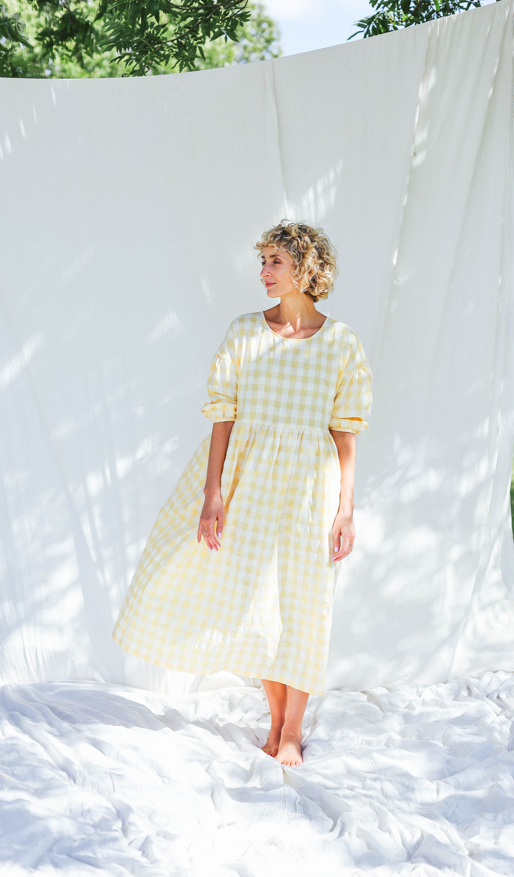 Yellow seersucker best sale dress