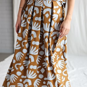 Abstract print cotton pleated skirt OFFON CLOTHING image 8