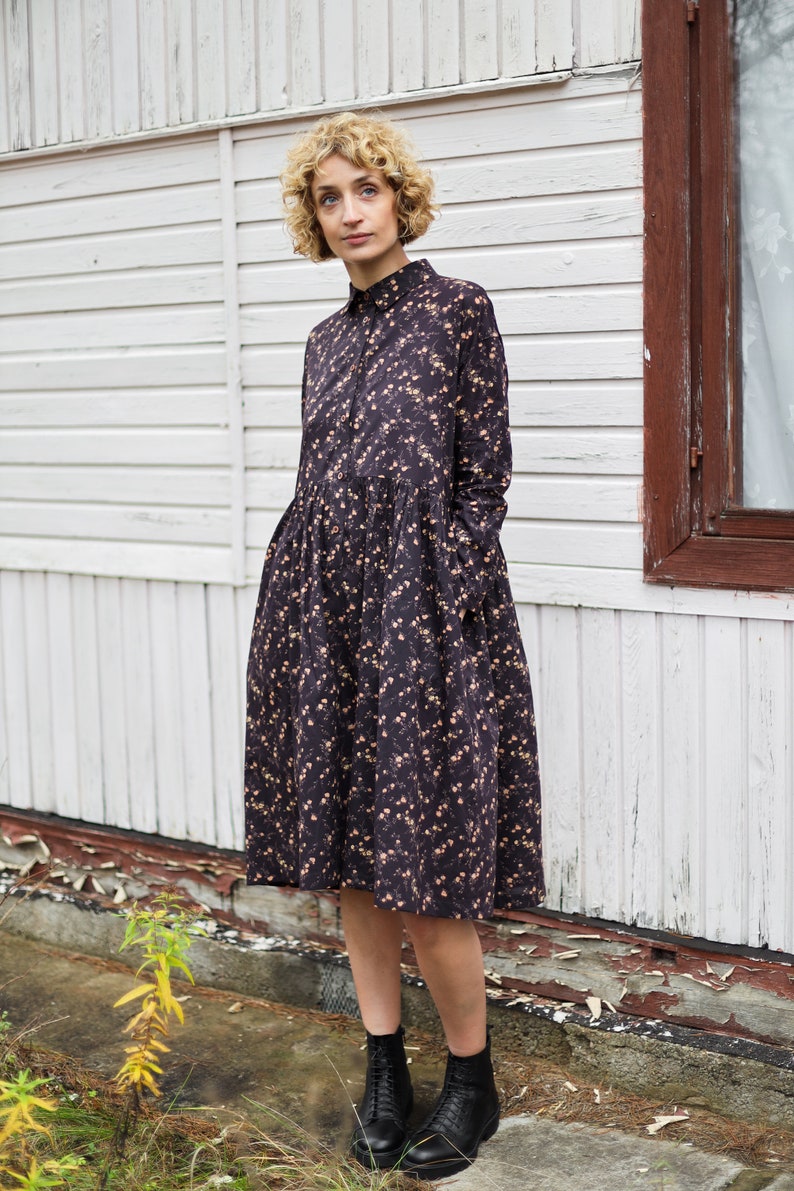 Shirt dress in Liberty Print Tana Lawn cotton Liberty of London / OFFON Clothing image 1