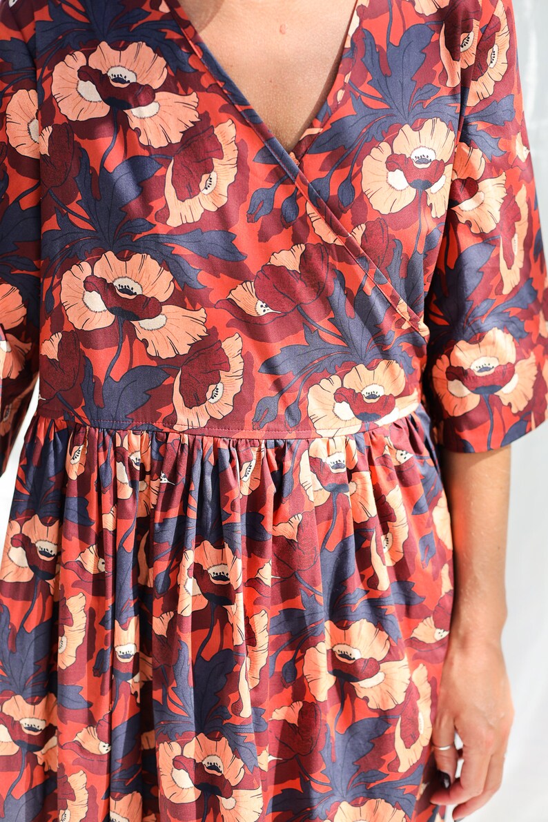 Loose Floral Wrap Dress BUTTERFIELD POPPY / OFFON Clothing - Etsy