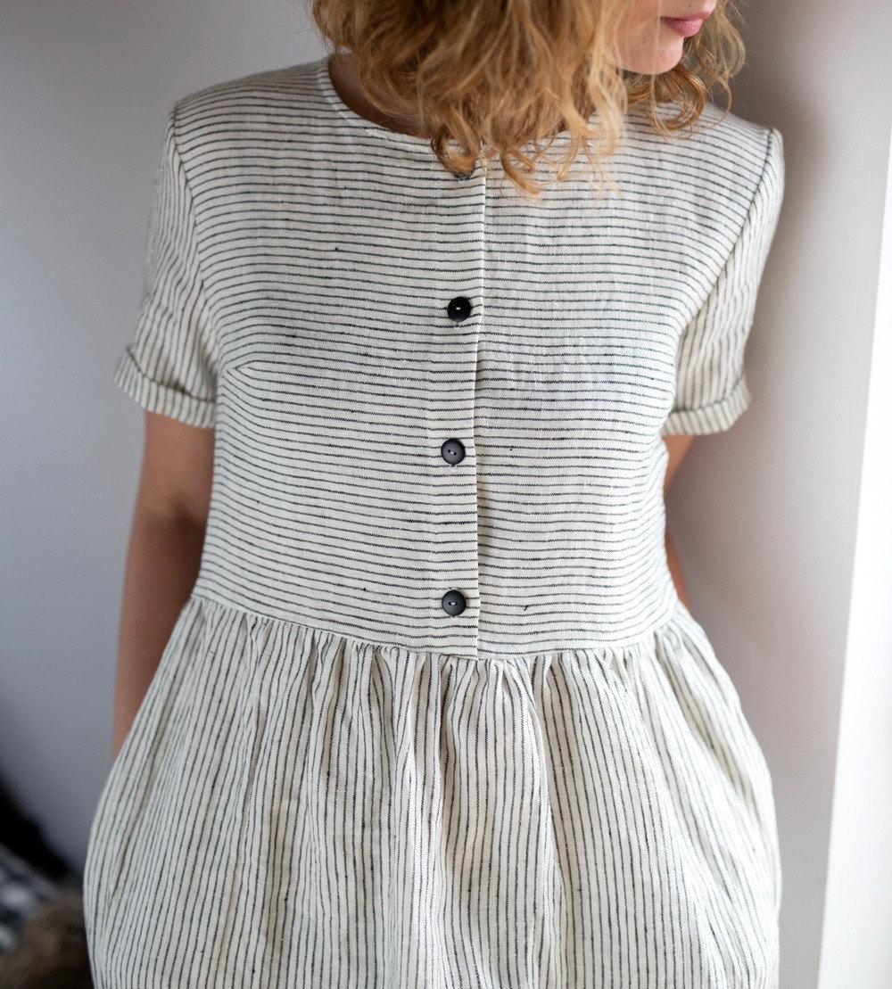 Linen Dress Striped Linen Dress Organic ...