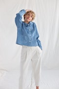 Peter pan collar wide wale cord boxy jacket • OFFON Clothing