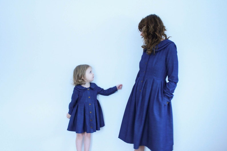 Matching Denim Dresses Mother Daughter Dress Set Handmade by OFFON image 3
