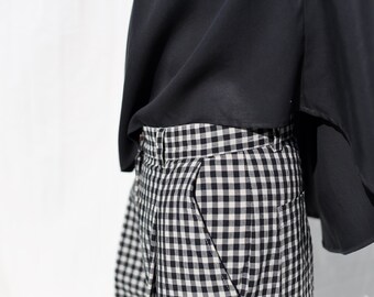 Gingham Boxy Seersucker Trousers • OFFON CLOTHING - Etsy
