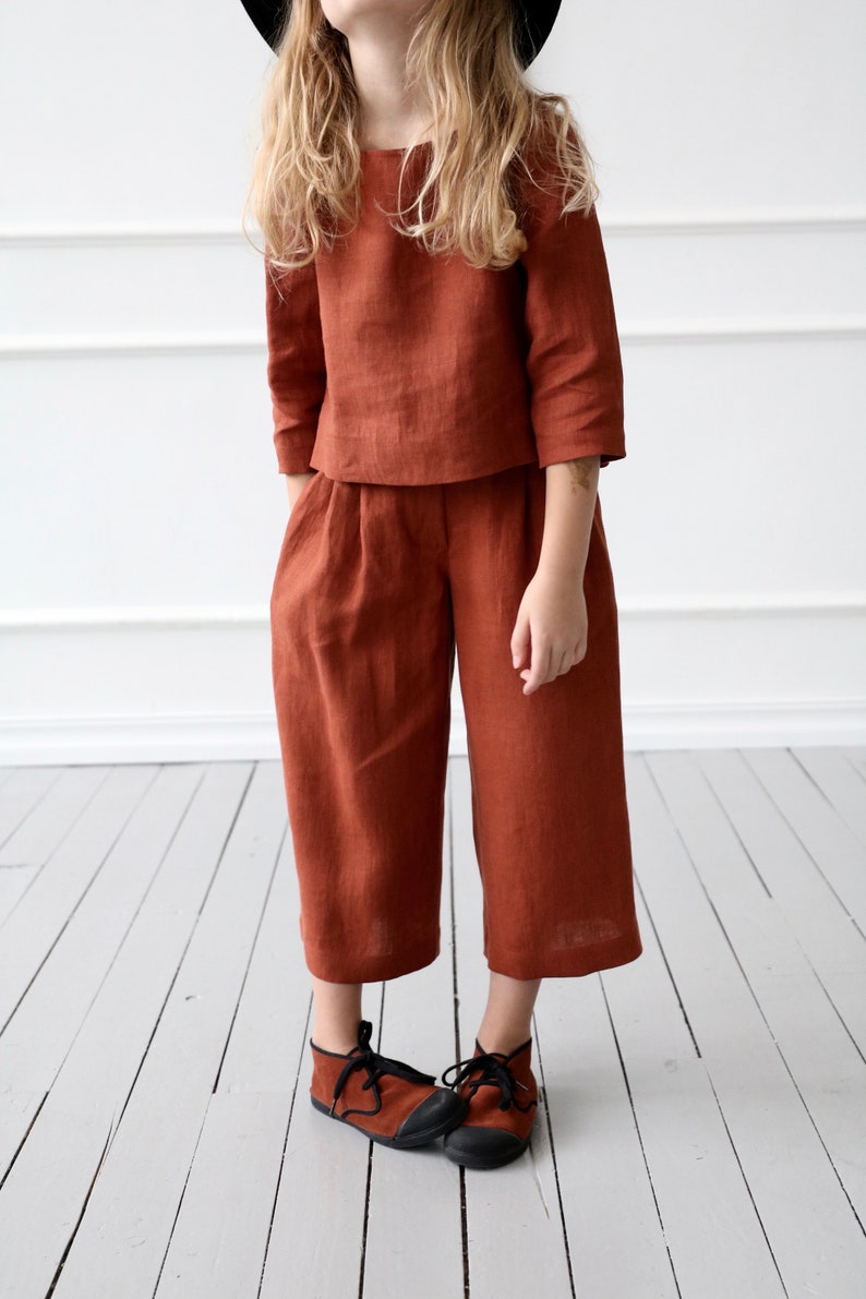 Linen culottes for girl / OFFON CLOTHING image 2