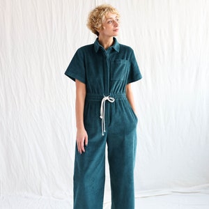 Short Sleeve Loose Fit 6 Wale Cord Jumpsuit LENNY/ OFFON CLOTHING - Etsy