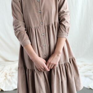 Needlecord Long Sleeve Tiered Dress LOUISE OFFON Clothing - Etsy