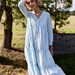 Cotton Boho dress/Checkered cotton dress with long sleeves/OFFON CLOTHING