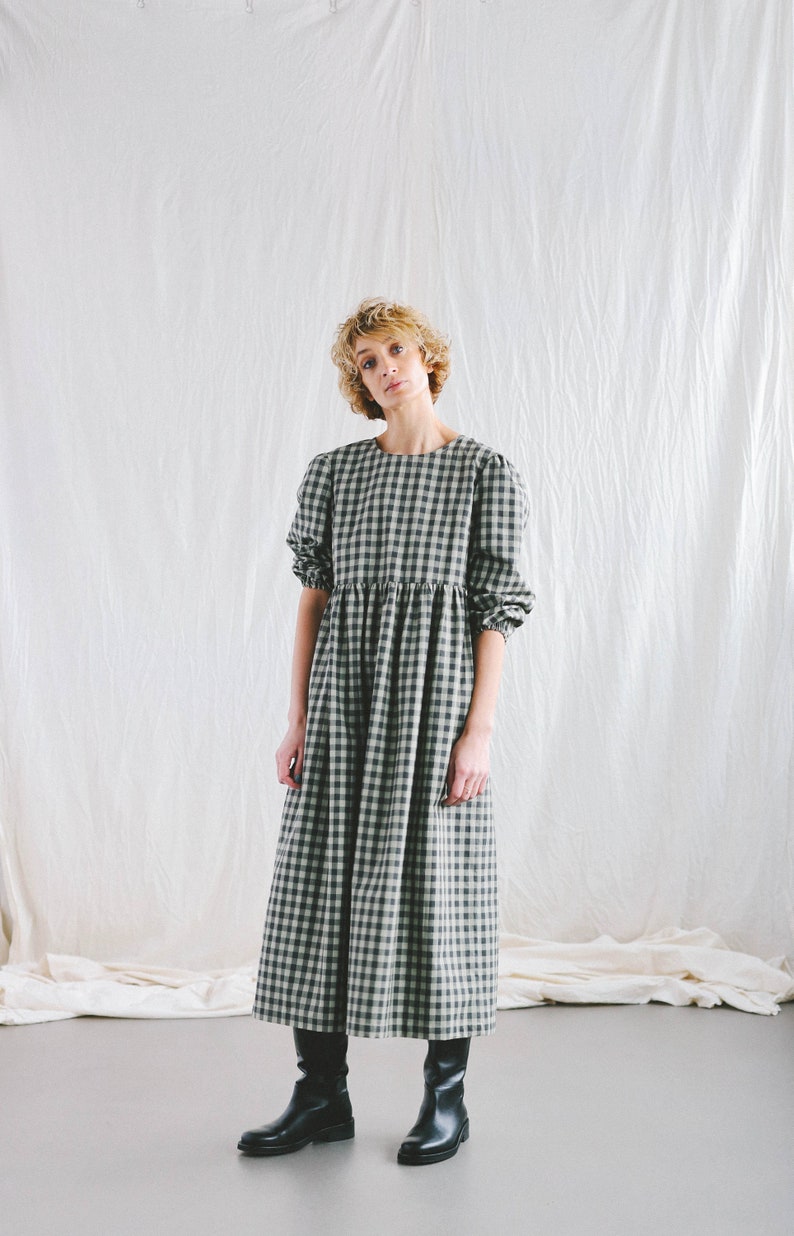 Gingham organic cotton dress EMMA