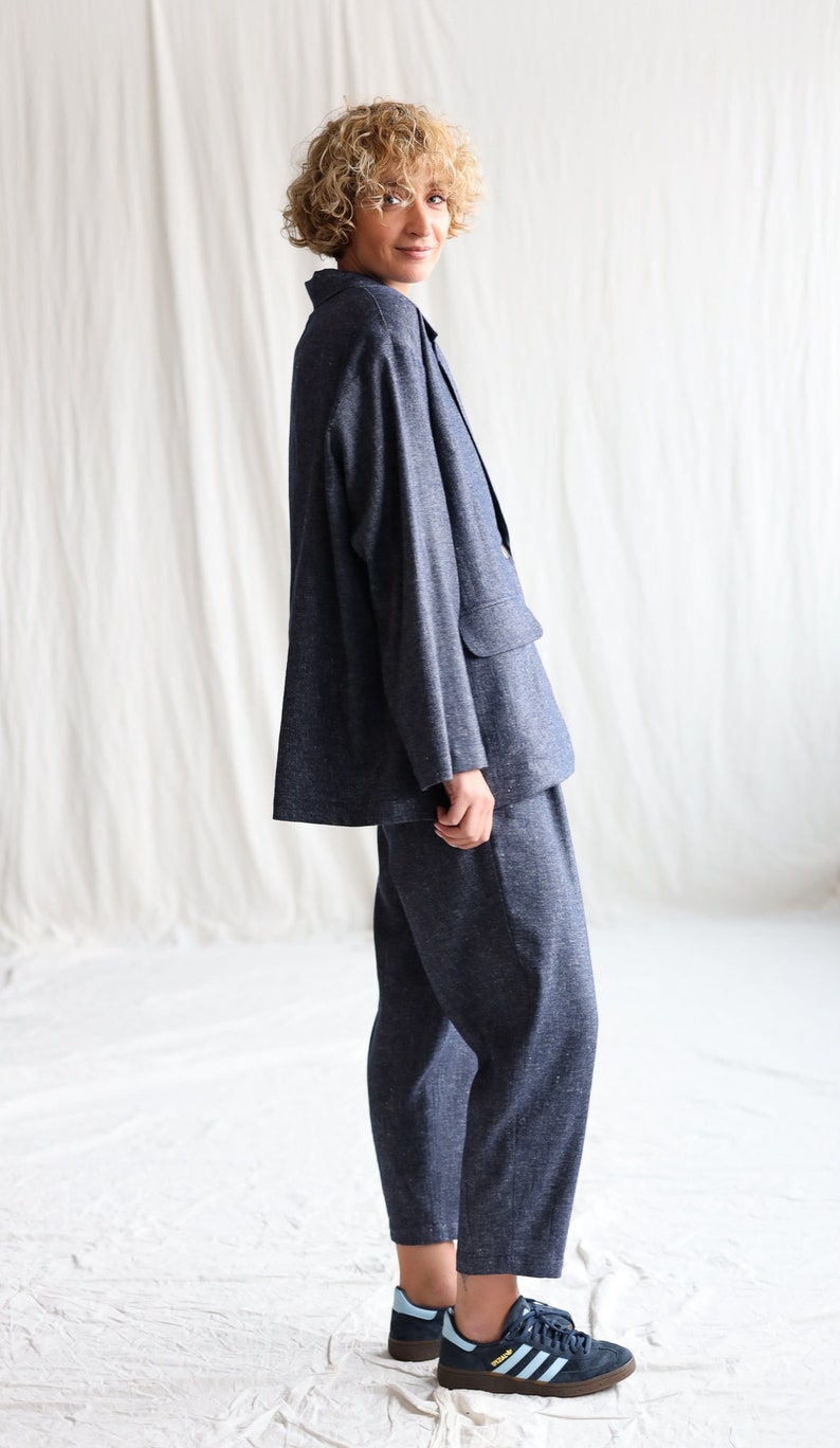 Wool and linen oversized blazer OFFON Clothing image 5