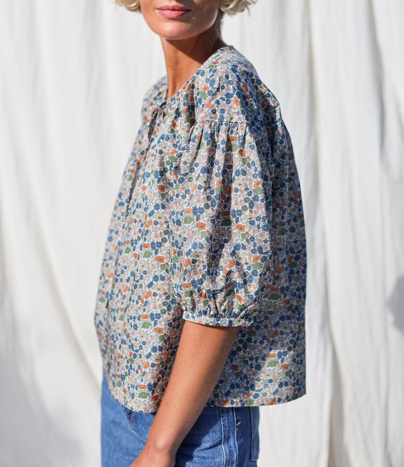 Button through floral blouse LIU OFFON CLOTHING image 3