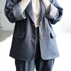 Wool and linen oversized blazer OFFON Clothing image 8