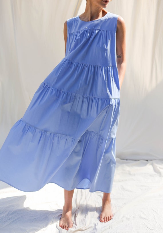 Sleveless Maxi Cotton Dress JULIE / OFFON CLOTHING - Etsy