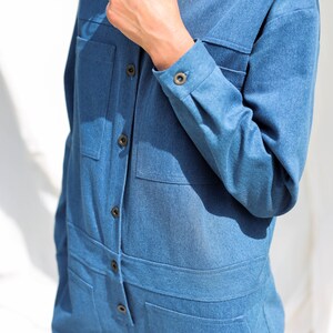 Denim long sleeve utility coverall AMBRE OFFON CLOTHING image 8