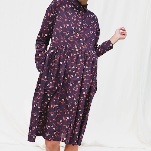 Floral loose silhouette shirtdress PIER shops • OFFON Clothing