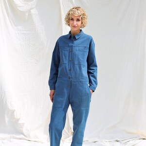 Denim long sleeve utility coverall AMBRE OFFON CLOTHING image 5