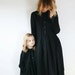 Linen Matching Dresses - Black Linen Dresses - Matching Mother and Daughter Dresses - Mommy and Me Dresses - Handmade by OFFON 