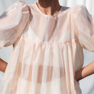 Puffy sleeve viscose organza blouse OFFON CLOTHING image 7