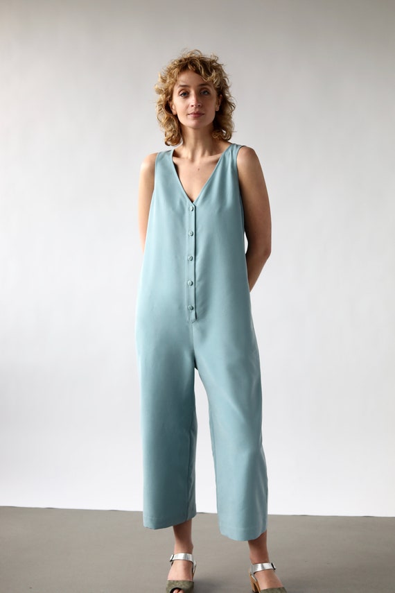 button front jumpsuit