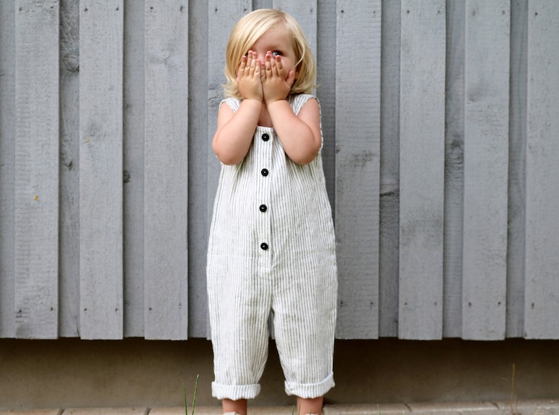 Matching Dress Linen Dress Matching Mommy and Me Striped Dresses Matching Linen Outfit Handmade by OFFON image 7